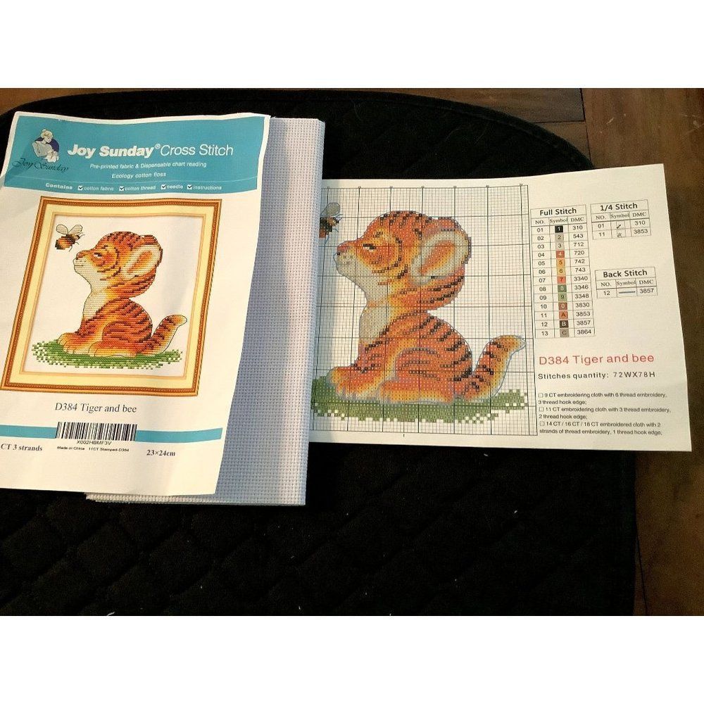 Tiger and Bee Counted Cross Stich Kit